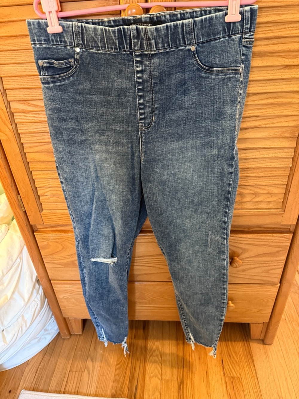Liverpool Women's Washed Blue Skinny Distressed Jeans Size 16